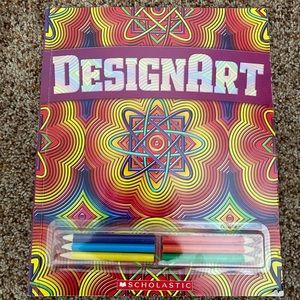 Design Art Coloring Book with Pencils